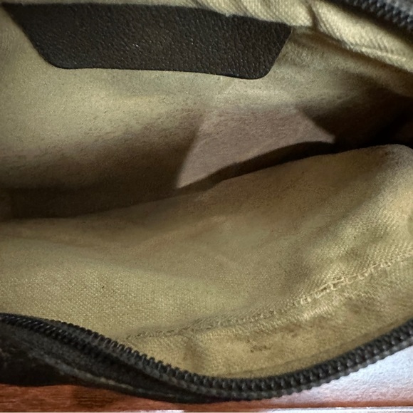 GUCCI Web Sherry Line GG Canvas Shoulder Bag PVC Leather Beige Green Vintage - Picture 15 of 15